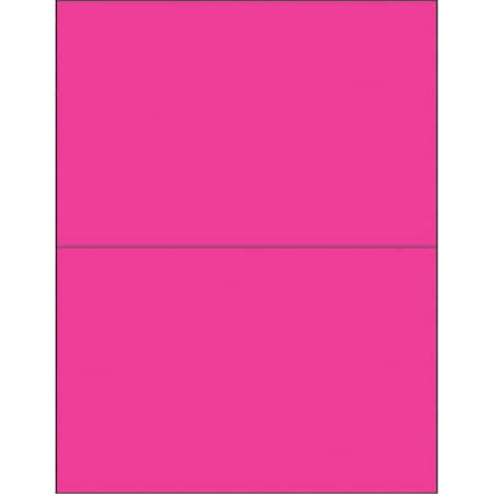Officespace 8.5 x 5.5 in. Fluorescent Pink Rectangle Laser Labels, 200PK OF2536997